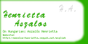 henrietta aszalos business card
